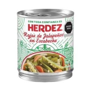 Rajas de jalapeño Herdez, 205g.