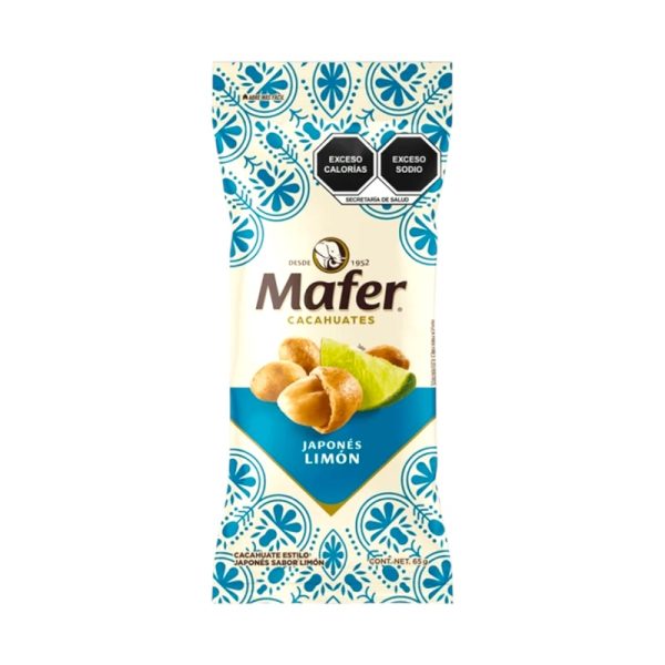 Cacahuates japoneses al limón Mafer, 65g.