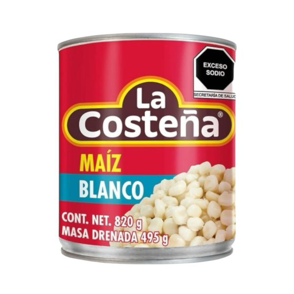 Maíz Blanco para Pozole La Costeña 820 gr.