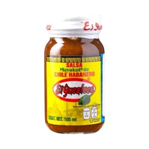 Salsa picante de habanero Mayakut El Yucateco.