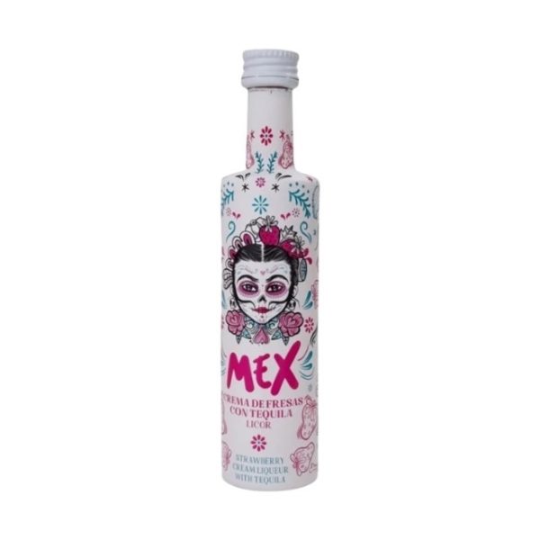 Mini Crema de fresas con Tequila Mex 50 ml.
